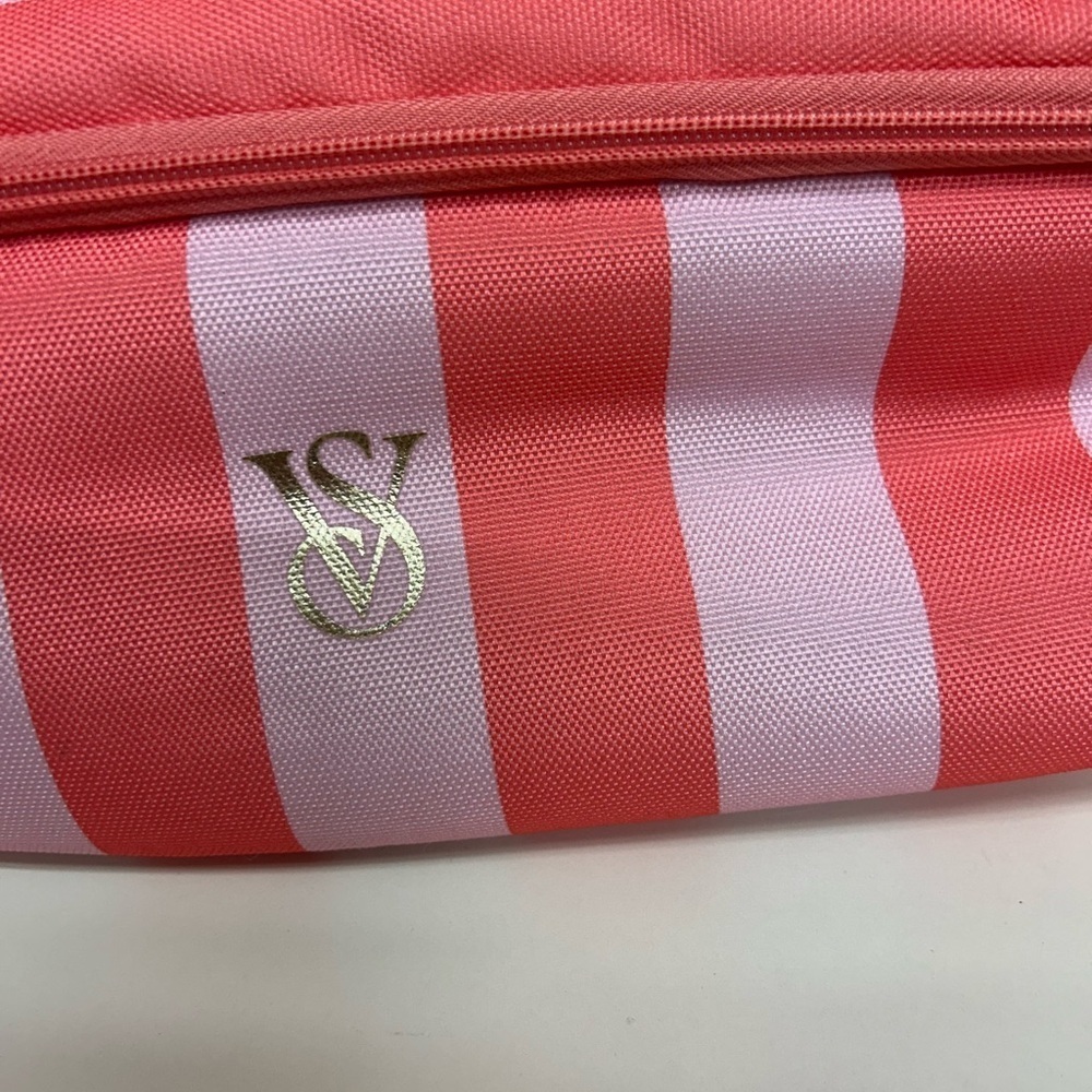 Victoria's Secret Coral and Light Pink Striped Bag - Picture 8 of 8